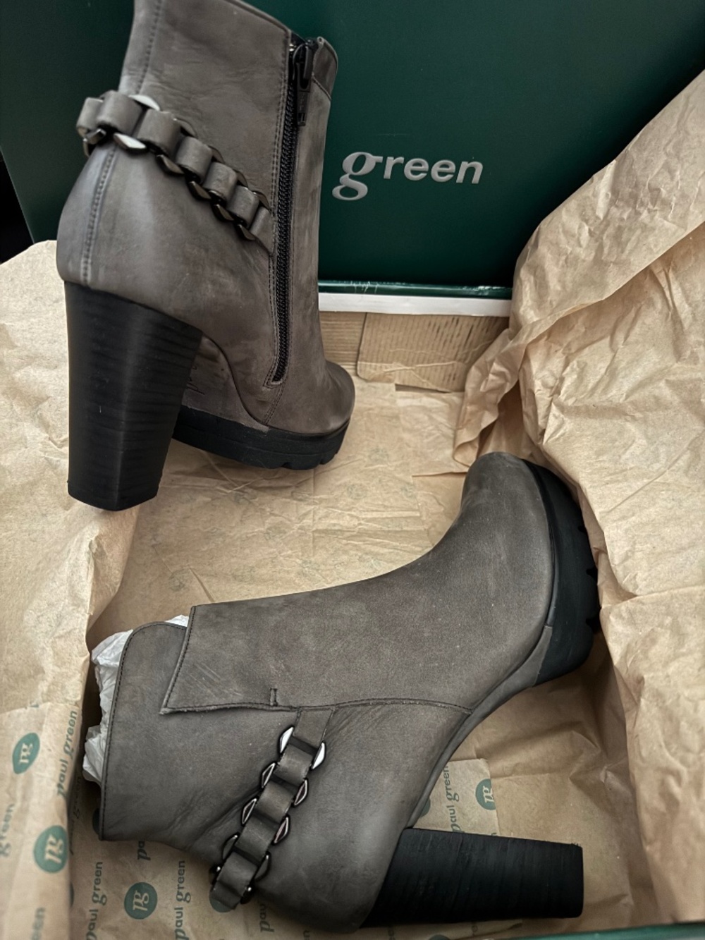 Leather Ankle booties. US 6.5 Gorgeous nubuk leather.